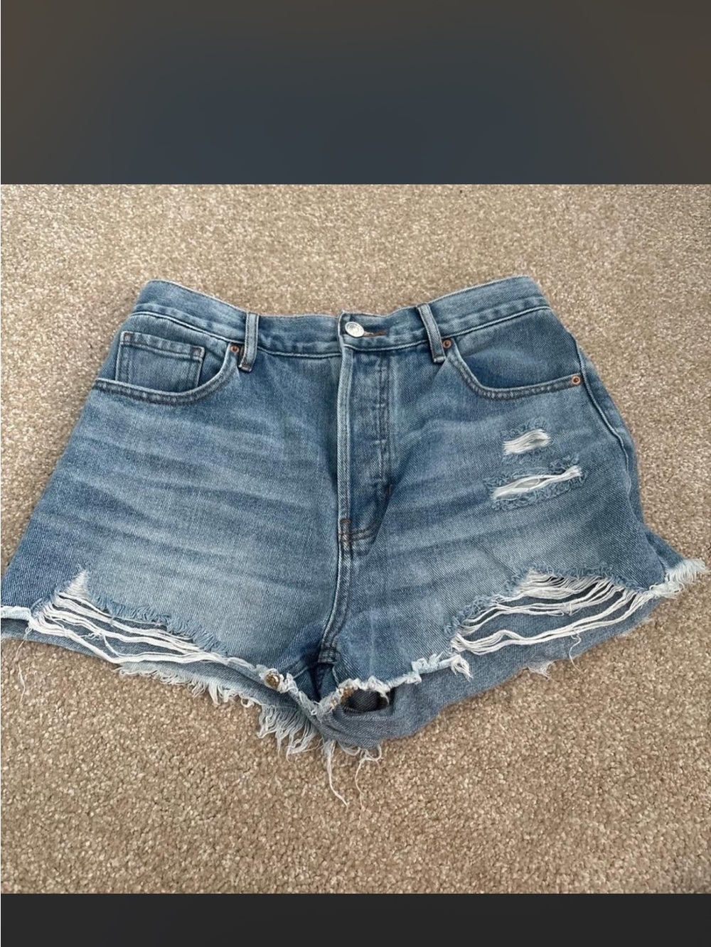 PacSun Washed Blue Distressed Denim Shorts